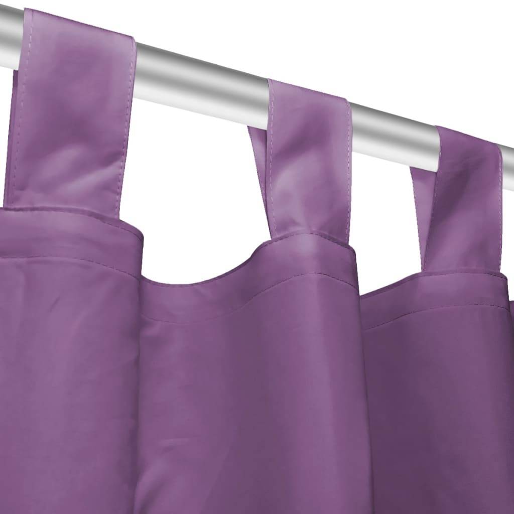 vidaXL Vorhänge Mikro-Satin 2 Stk. mit Schlaufen 140×225 cm Lila