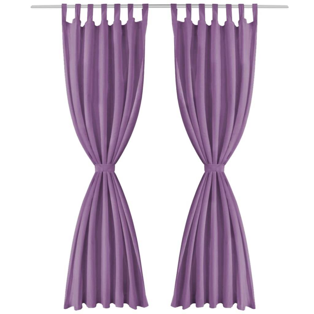 vidaXL Vorhänge Mikro-Satin 2 Stk. mit Schlaufen 140×225 cm Lila