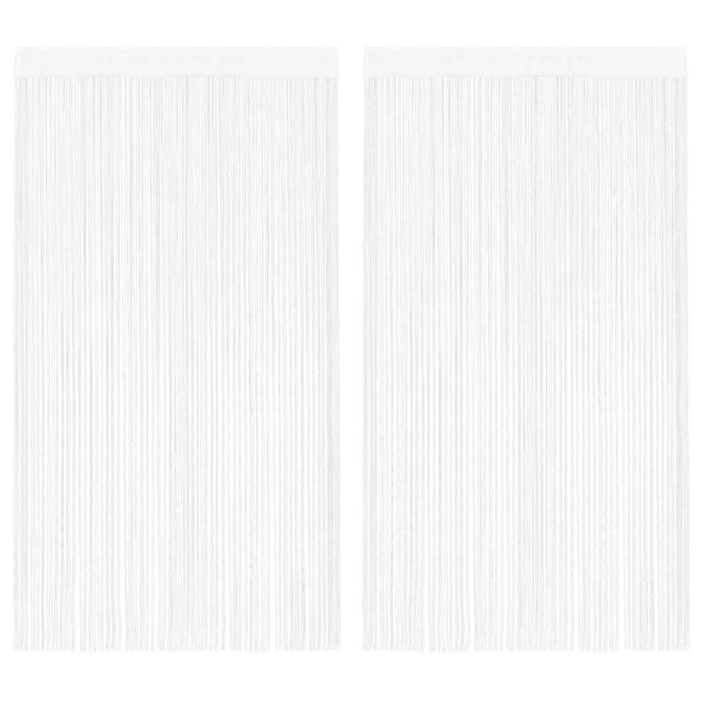 vidaXL Fadenvorhang 2 Stk.100 x 250 cm Weiß
