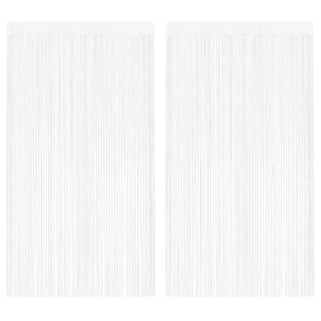 vidaXL Fadenvorhänge 2 Stk. 140 x 250 cm Weiß