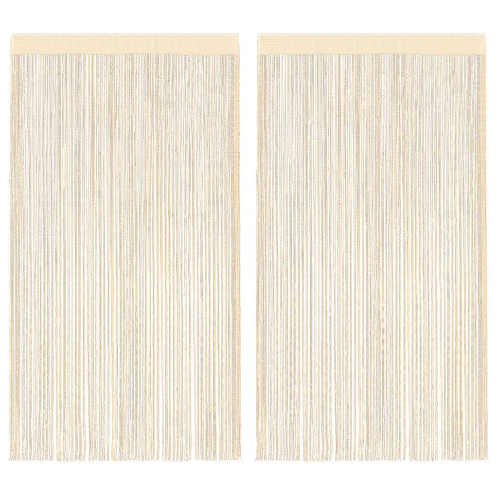 vidaXL Fadenvorhänge 2 Stk. 100 x 250 cm Cremefarben