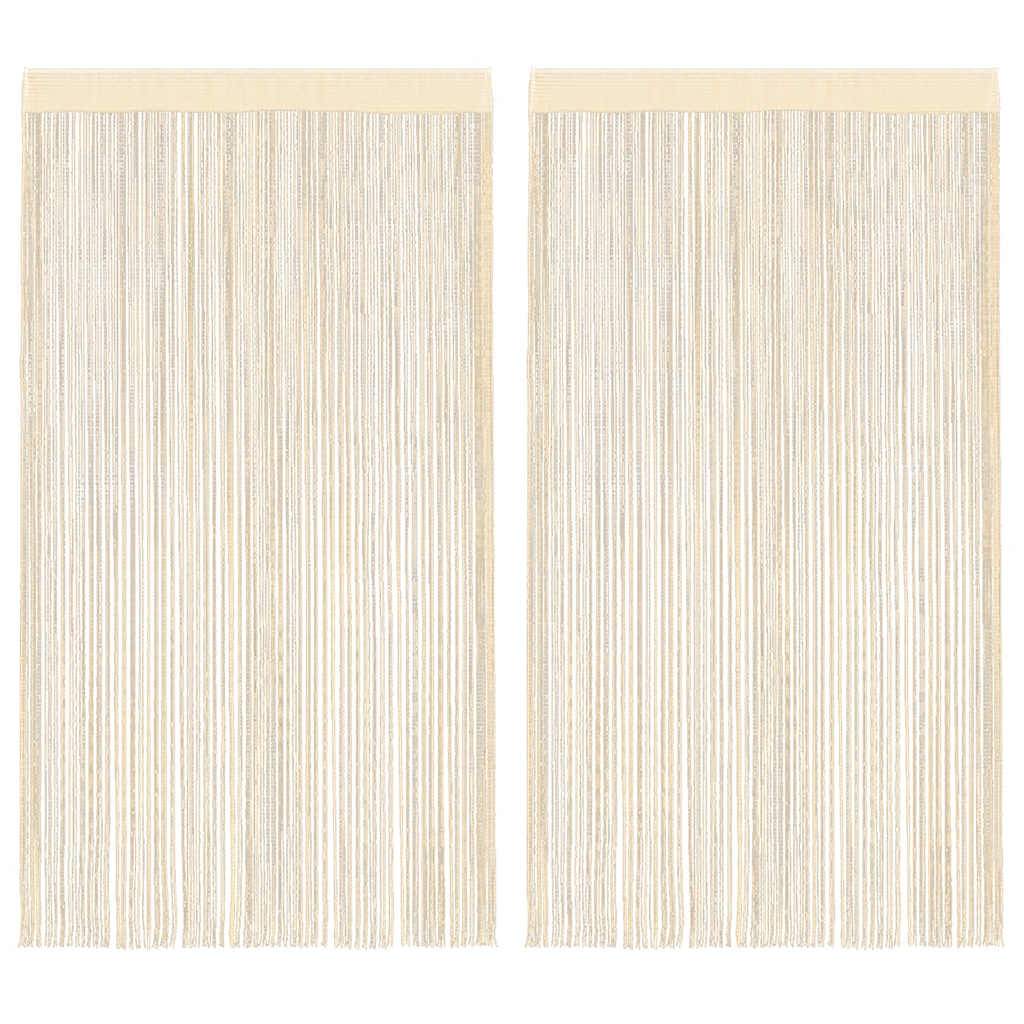 vidaXL Fadenvorhänge 2 Stk. 140 x 250 cm Cremefarben