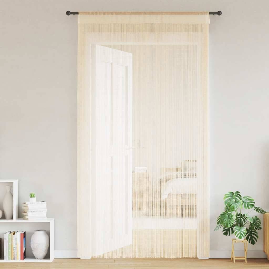 vidaXL Fadenvorhänge 2 Stk. 140 x 250 cm Cremefarben