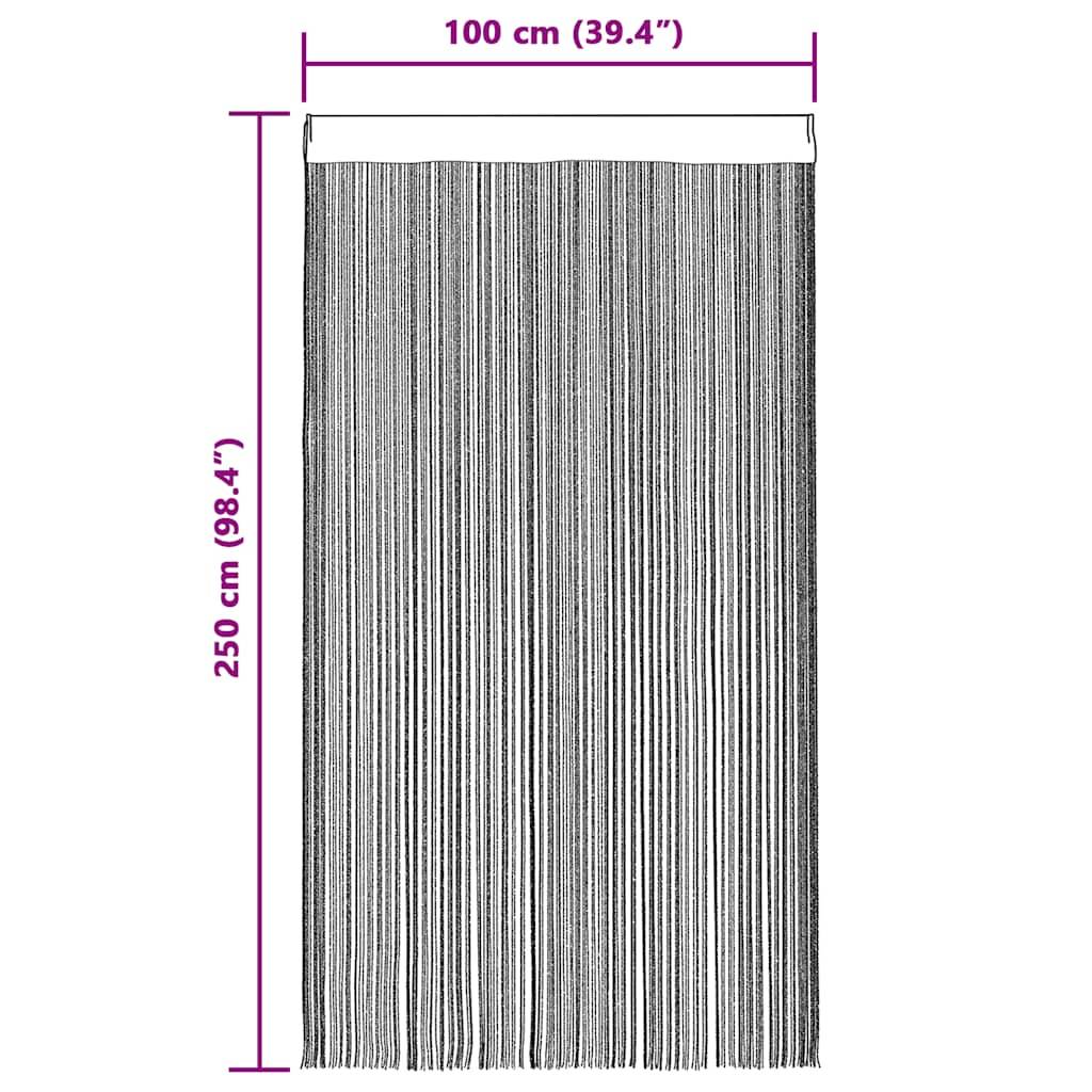 vidaXL Fadenvorhänge 2 Stk. 100 x 250 cm Burgunderrot