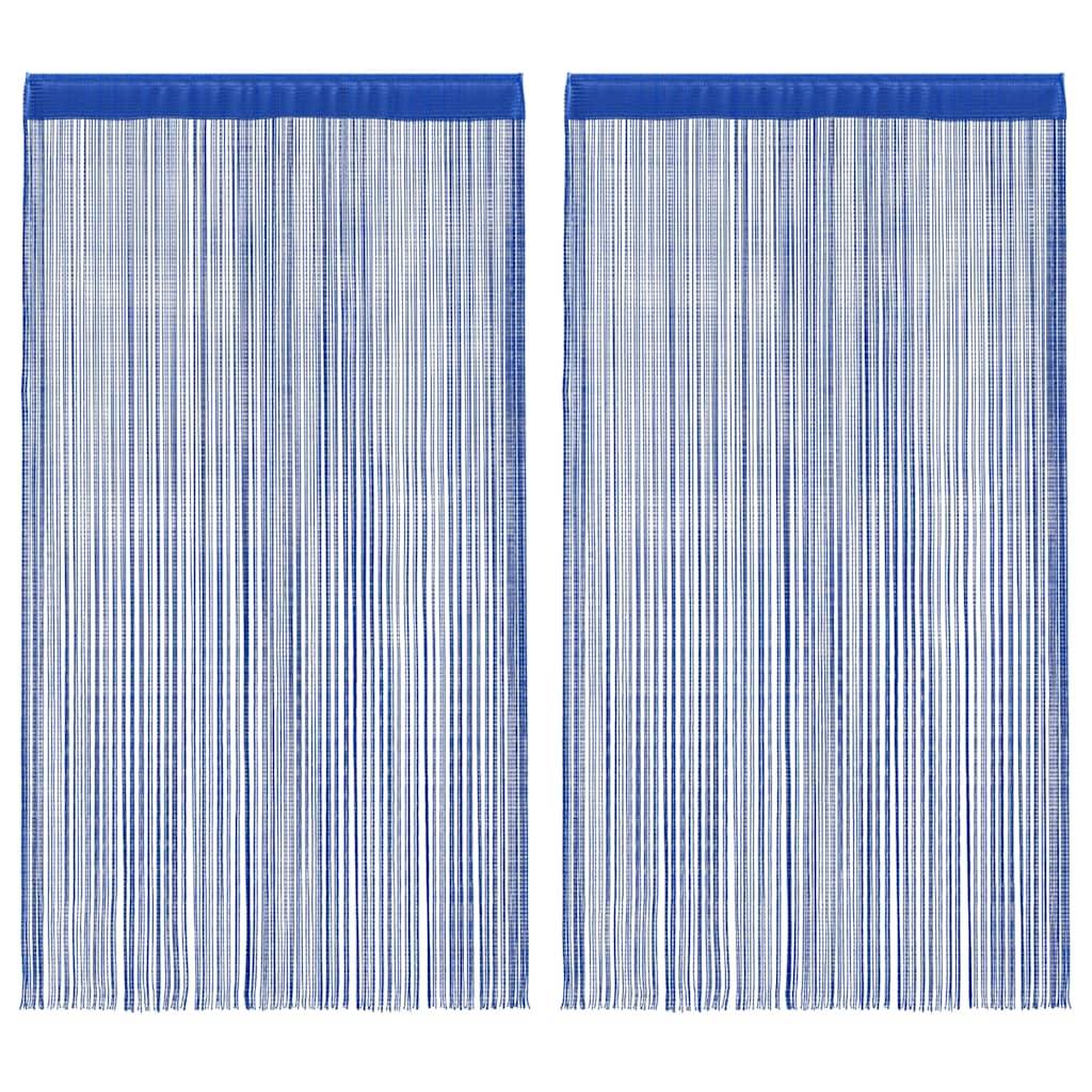 vidaXL Fadenvorhänge 2 Stk. 100 x 250 cm Blau