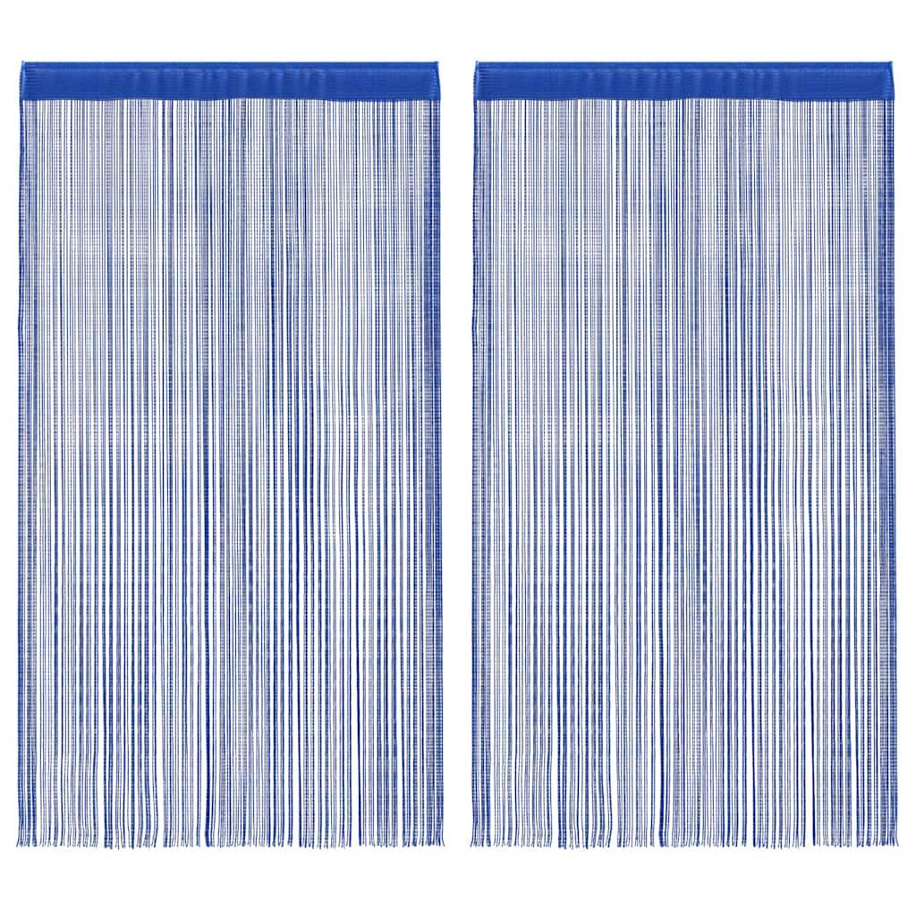 vidaXL Fadenvorhänge 2 Stk. 140 x 250 cm Blau