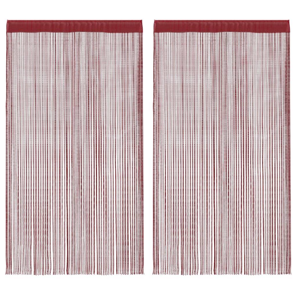 vidaXL Fadenvorhänge 2 Stk. 100 x 250 cm Burgunderrot