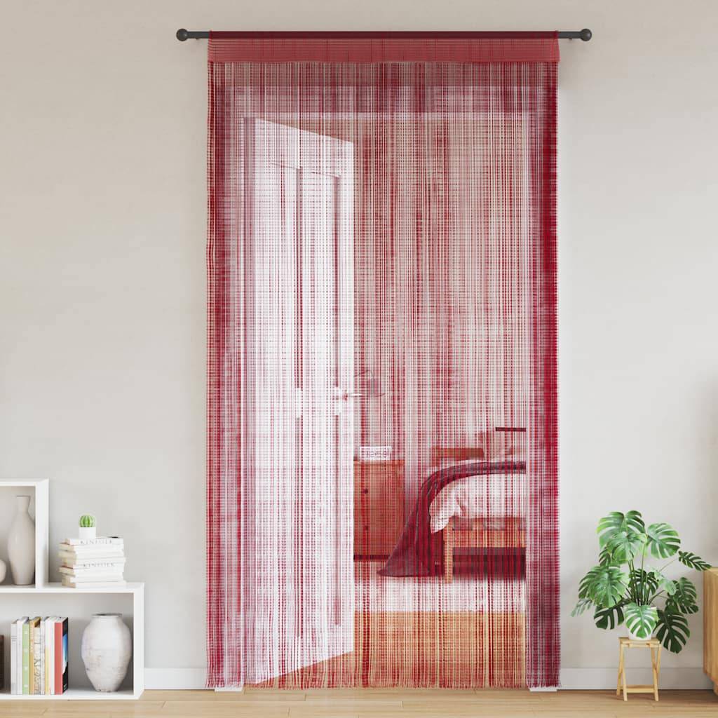 vidaXL Fadenvorhänge 2 Stk. 100 x 250 cm Burgunderrot