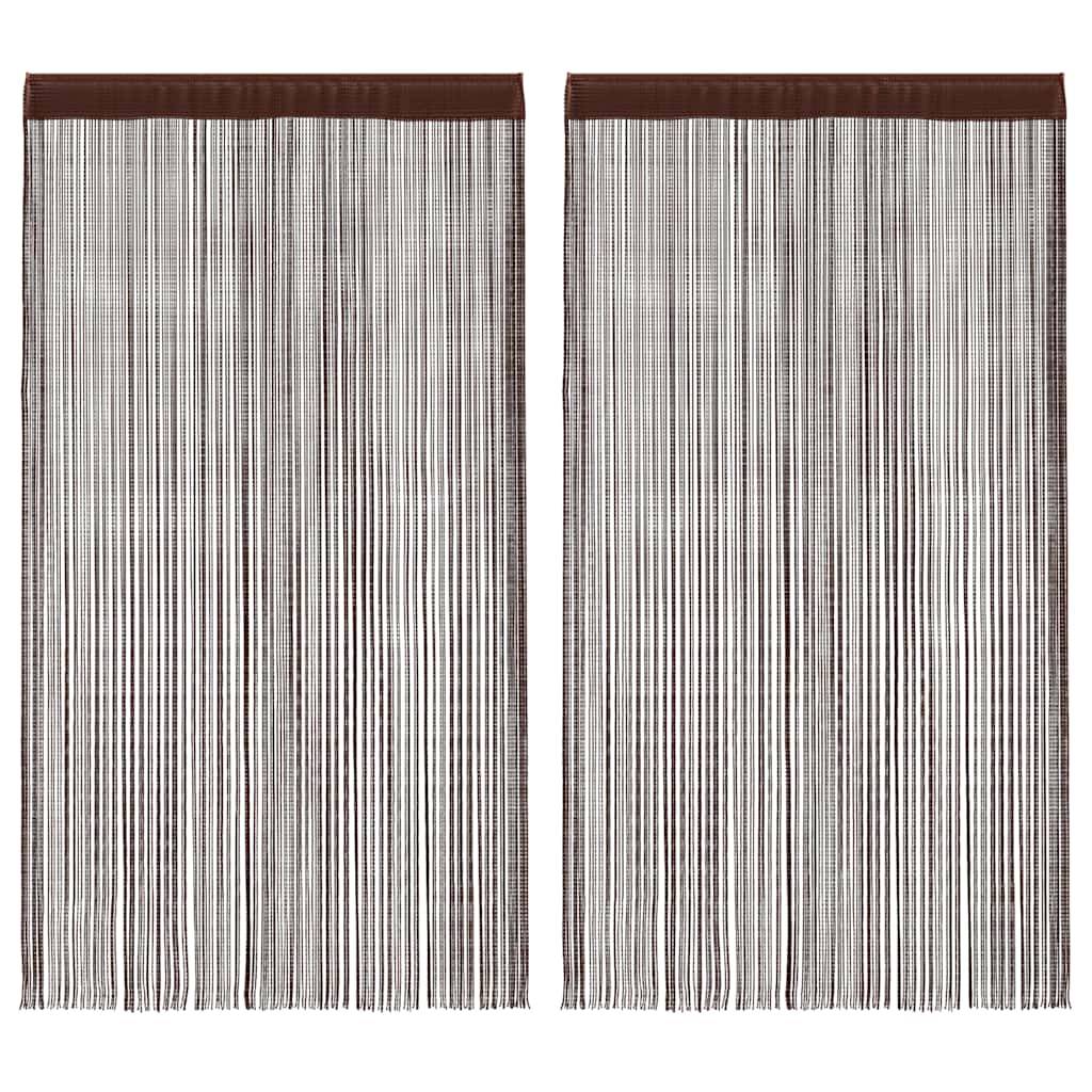vidaXL Fadenvorhänge 2 Stk. 100 x 250 cm Braun