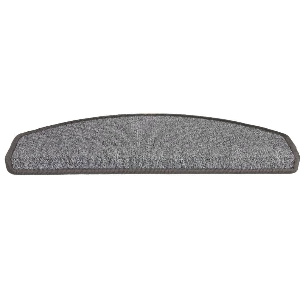vidaXL 15 Stk. Treppenmatten Dunkelgrau 65 x 24 x 4 cm
