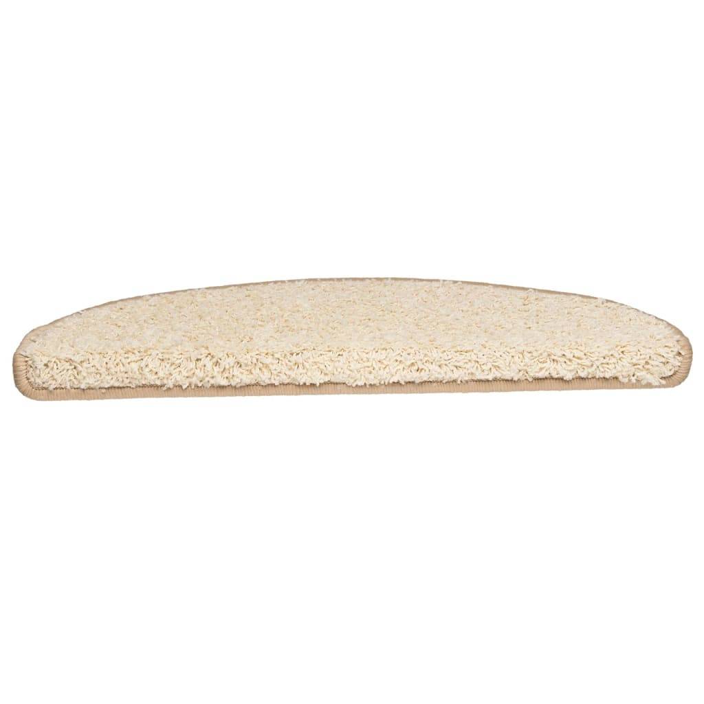 vidaXL Treppenmatten 15 Stk. Creme 65x21x4 cm