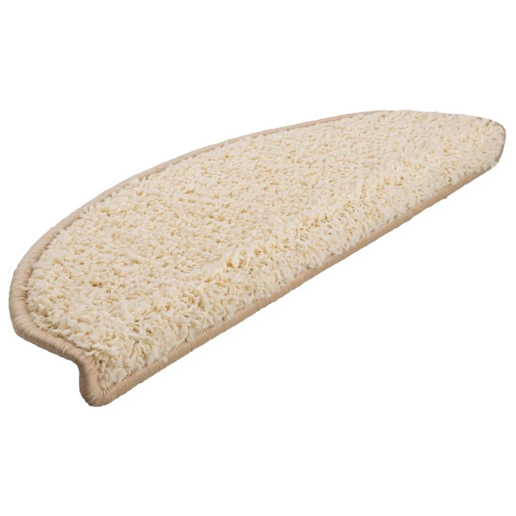 vidaXL Treppenmatten 15 Stk. Creme 65x21x4 cm
