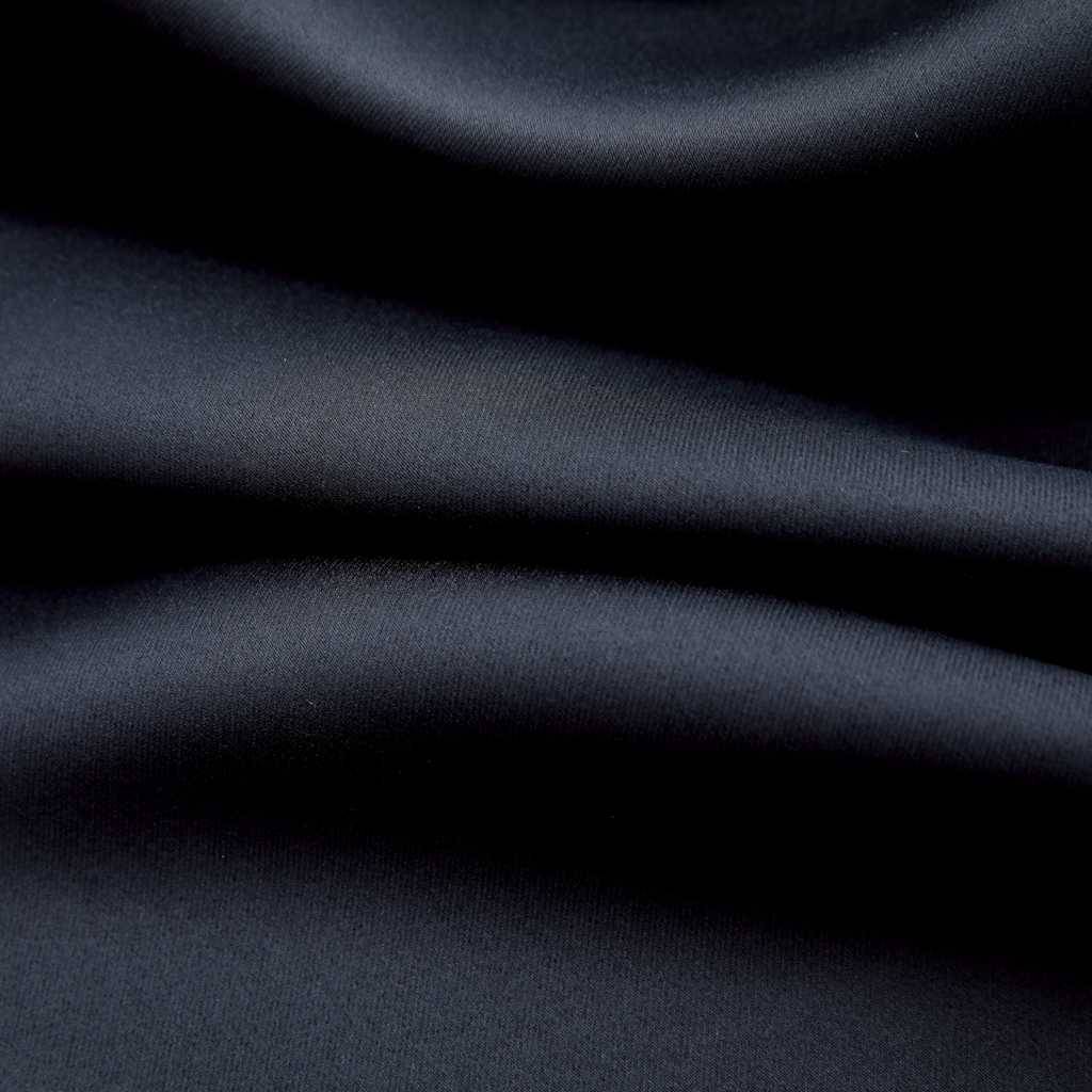 vidaXL Verdunkelungsvorhänge mit Metallösen 2 Stk. Schwarz 140x175 cm