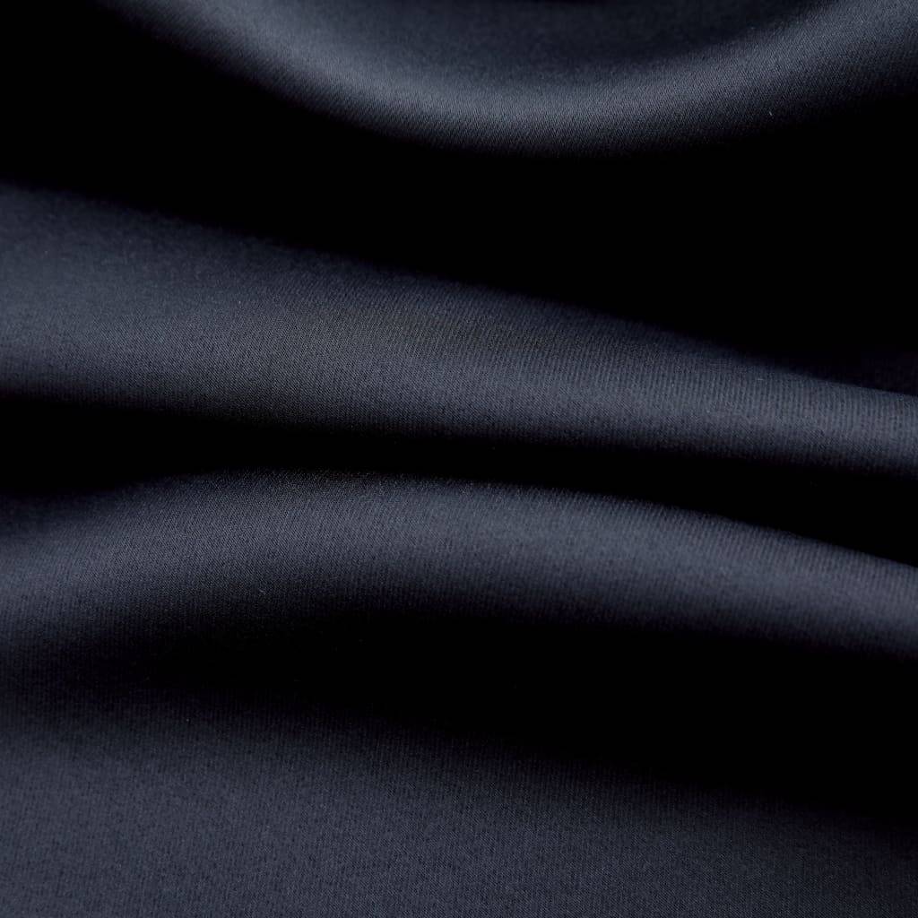 vidaXL Verdunkelungsvorhänge mit Metallösen 2 Stk. Schwarz 140x225 cm