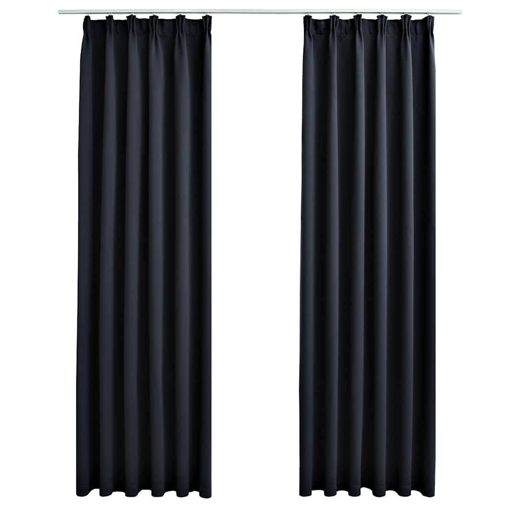 vidaXL Verdunkelungsvorhänge mit Haken 2 Stk. Anthrazit 140x245cm