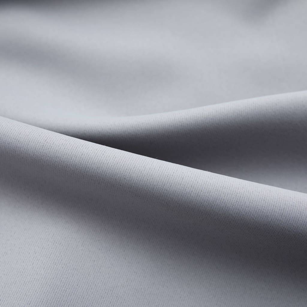 vidaXL Verdunkelungsvorhänge mit Haken 2 Stk. Grau 140x175cm