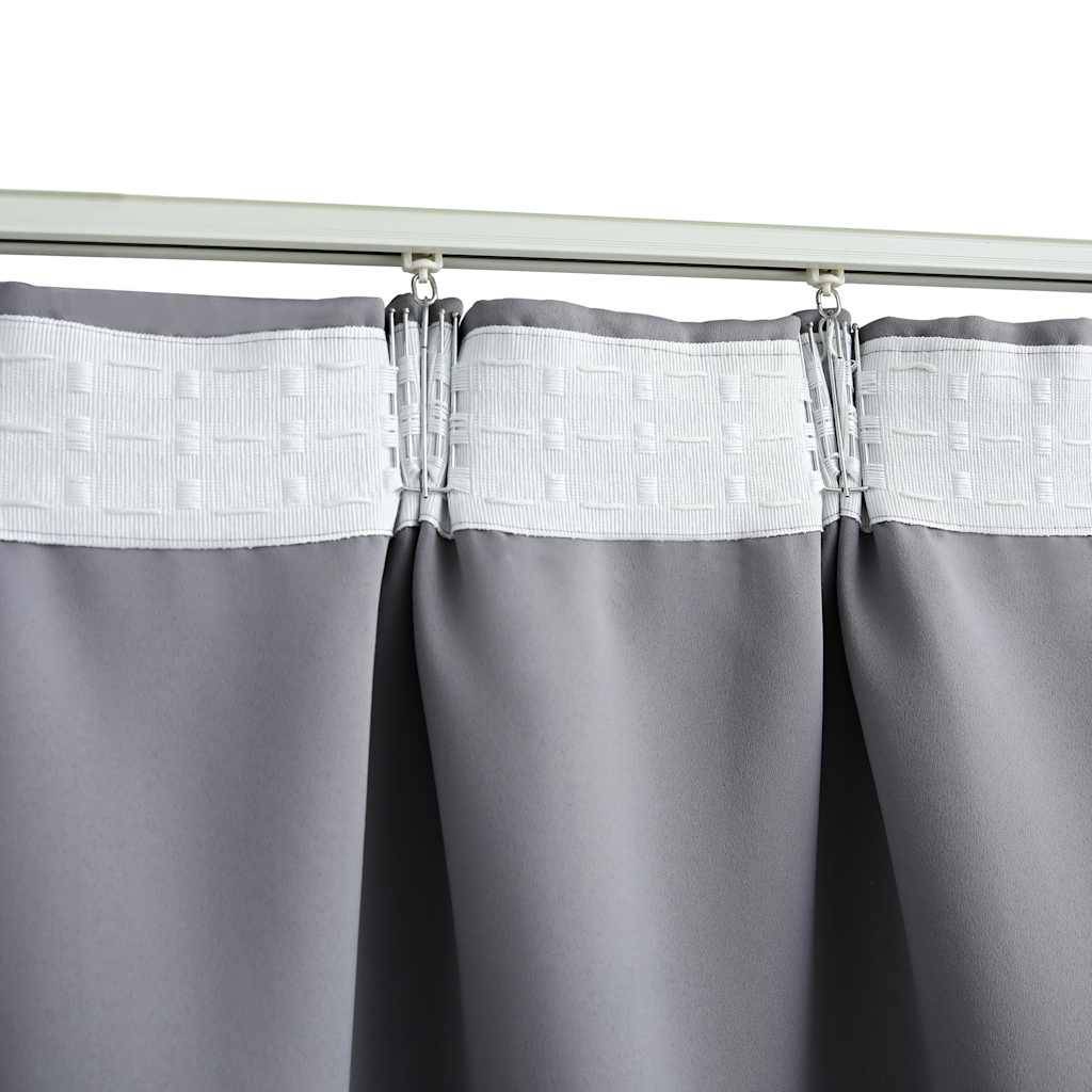 vidaXL Verdunkelungsvorhang mit Haken Grau 290 x 245 cm