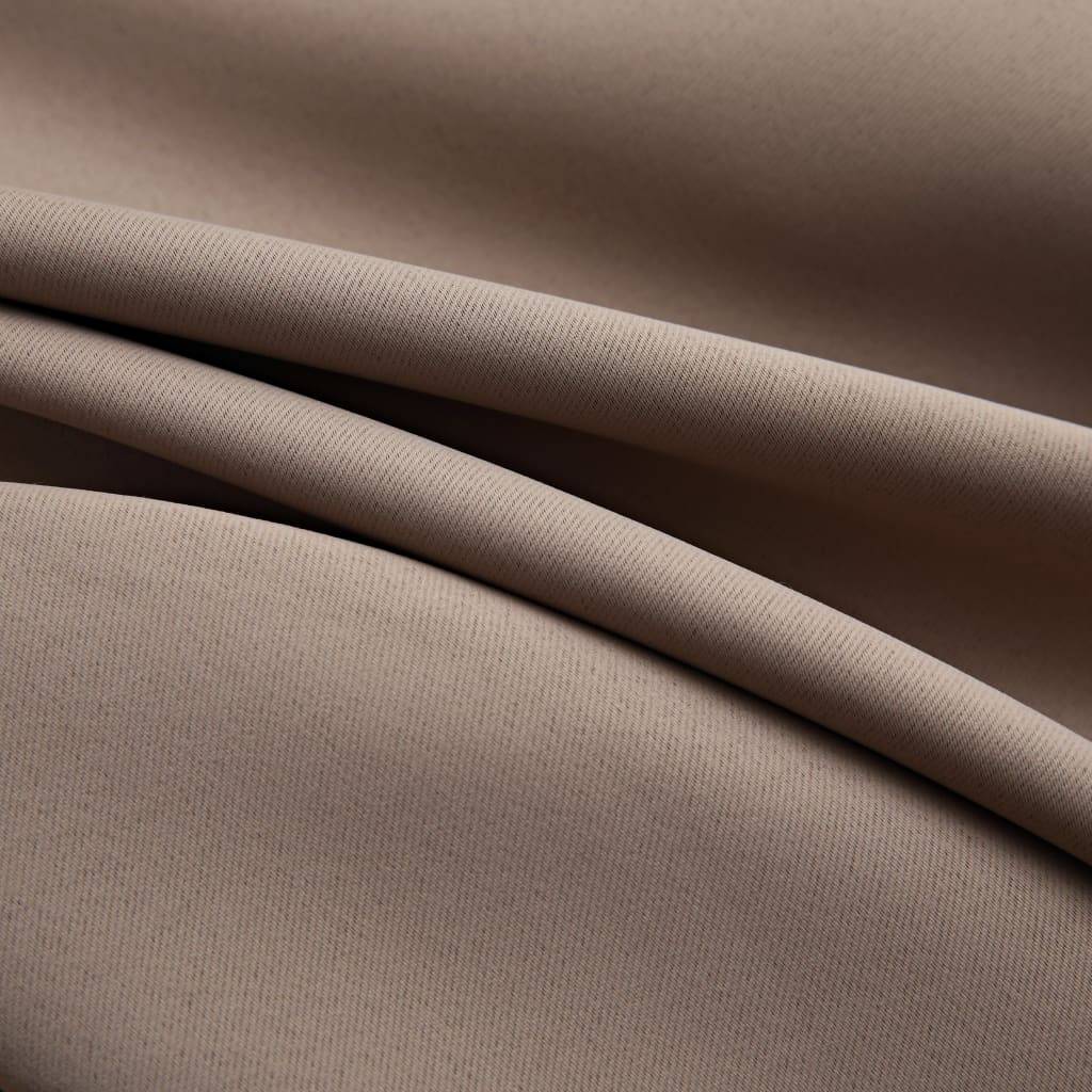vidaXL Verdunkelungsvorhänge mit Metallösen 2 Stk. Taupe 140x175 cm
