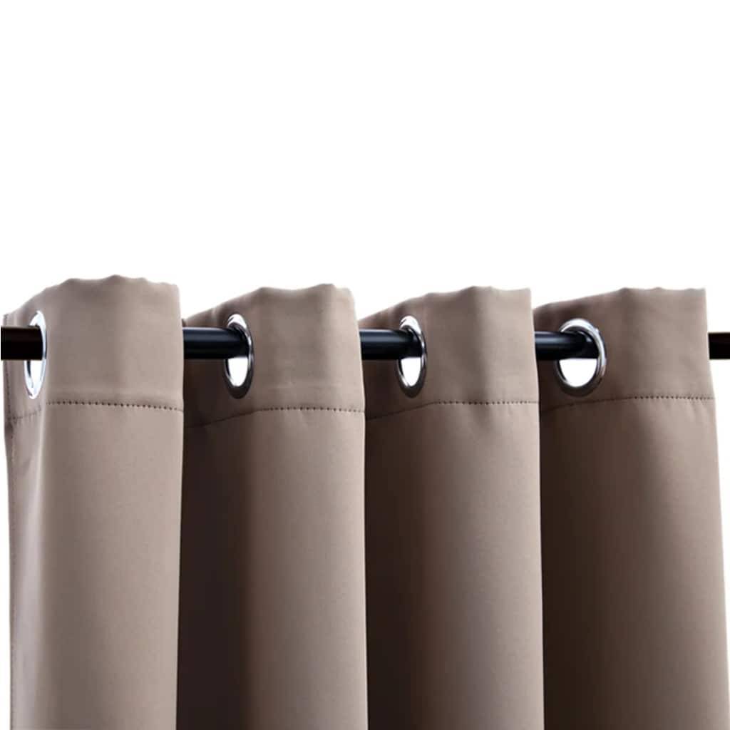 vidaXL Verdunkelungsvorhänge mit Metallösen 2 Stk. Taupe 140x175 cm
