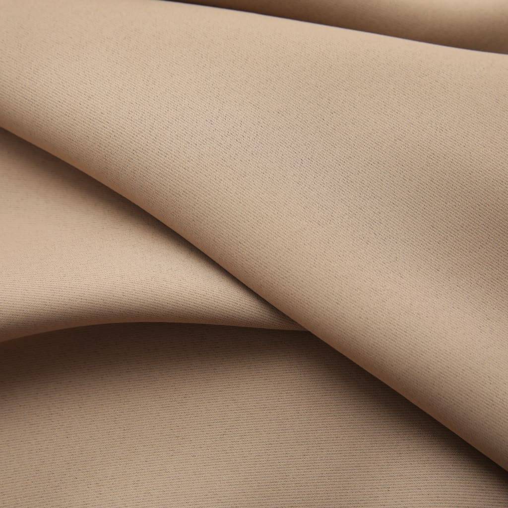 vidaXL Verdunkelungsvorhänge mit Haken 2 Stk. Taupe 140x225cm