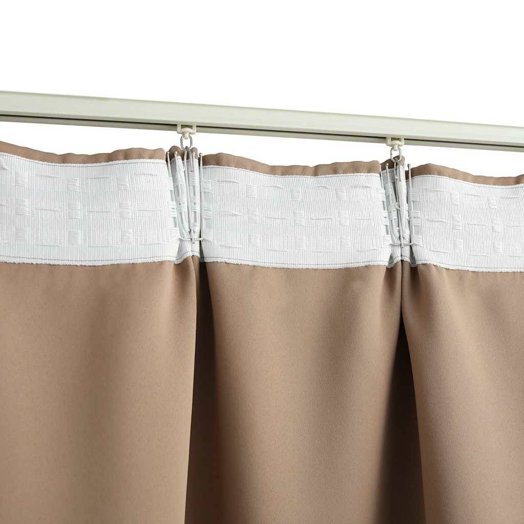 vidaXL Verdunkelungsvorhänge mit Haken 2 Stk. Taupe 140x245cm