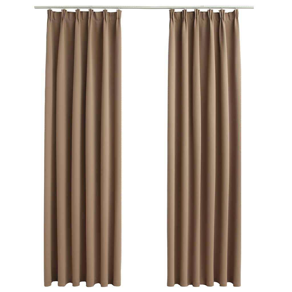vidaXL Verdunkelungsvorhänge mit Haken 2 Stk. Taupe 140x245cm