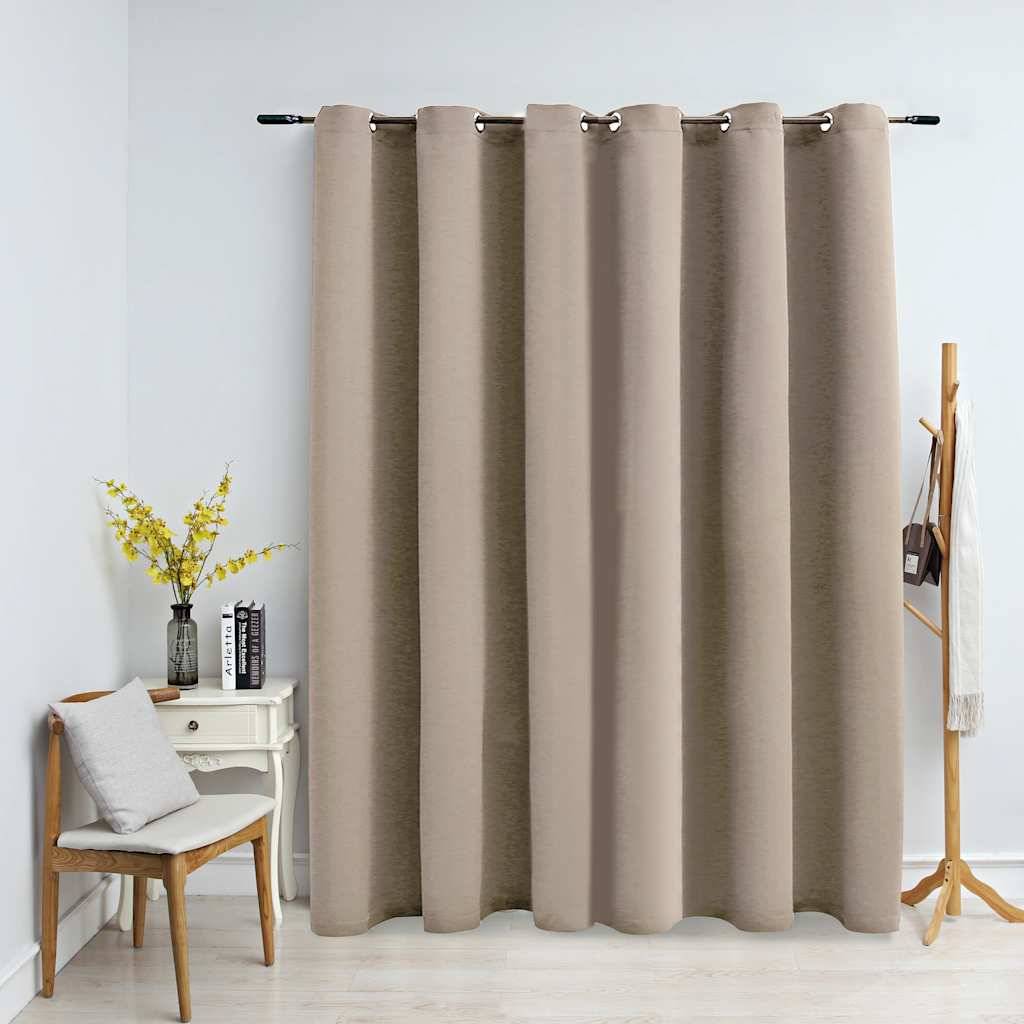 vidaXL Verdunkelungsvorhang mit Metallösen Beige 290 x 245 cm