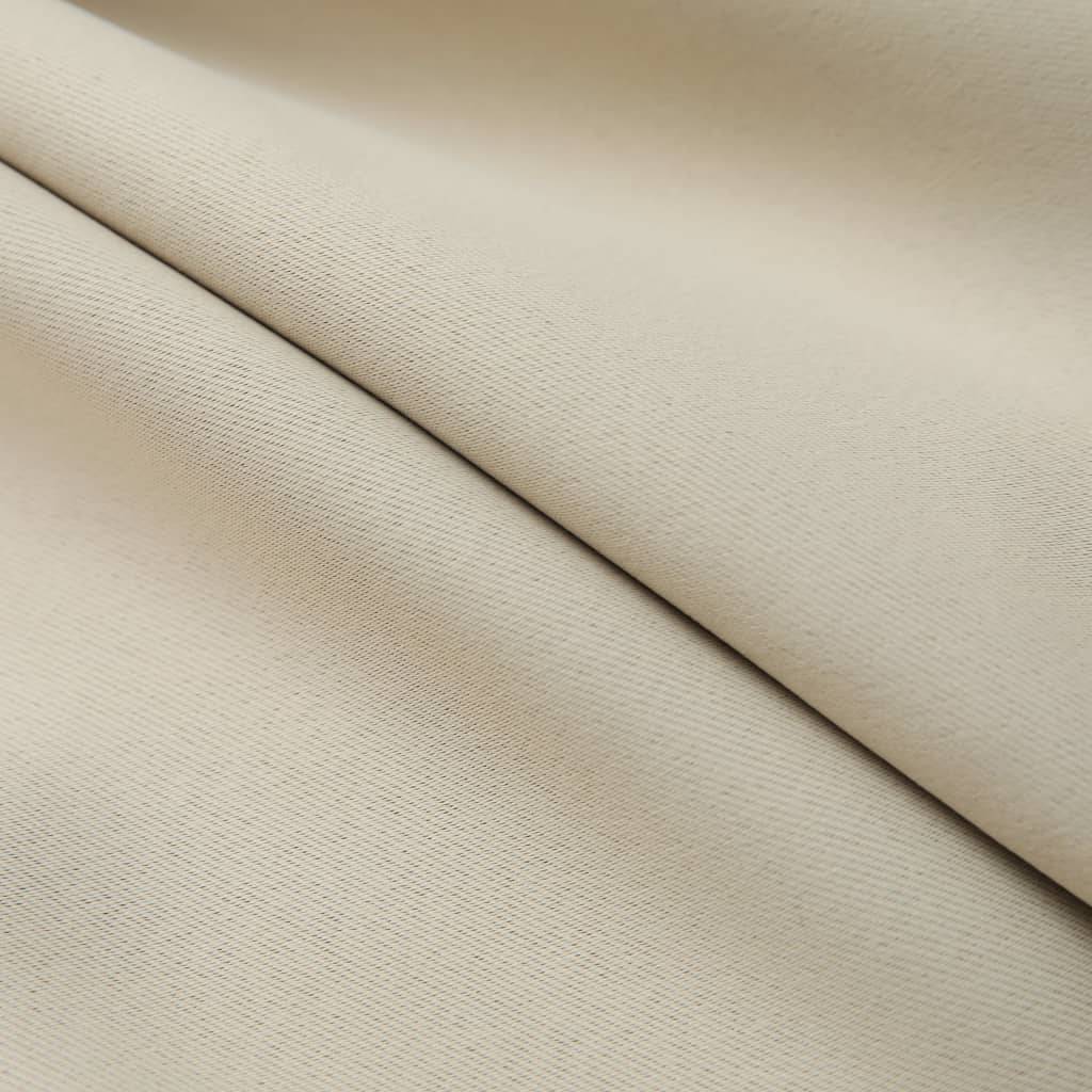 vidaXL Verdunkelungsvorhänge mit Haken 2 Stk. Beige 140x245cm