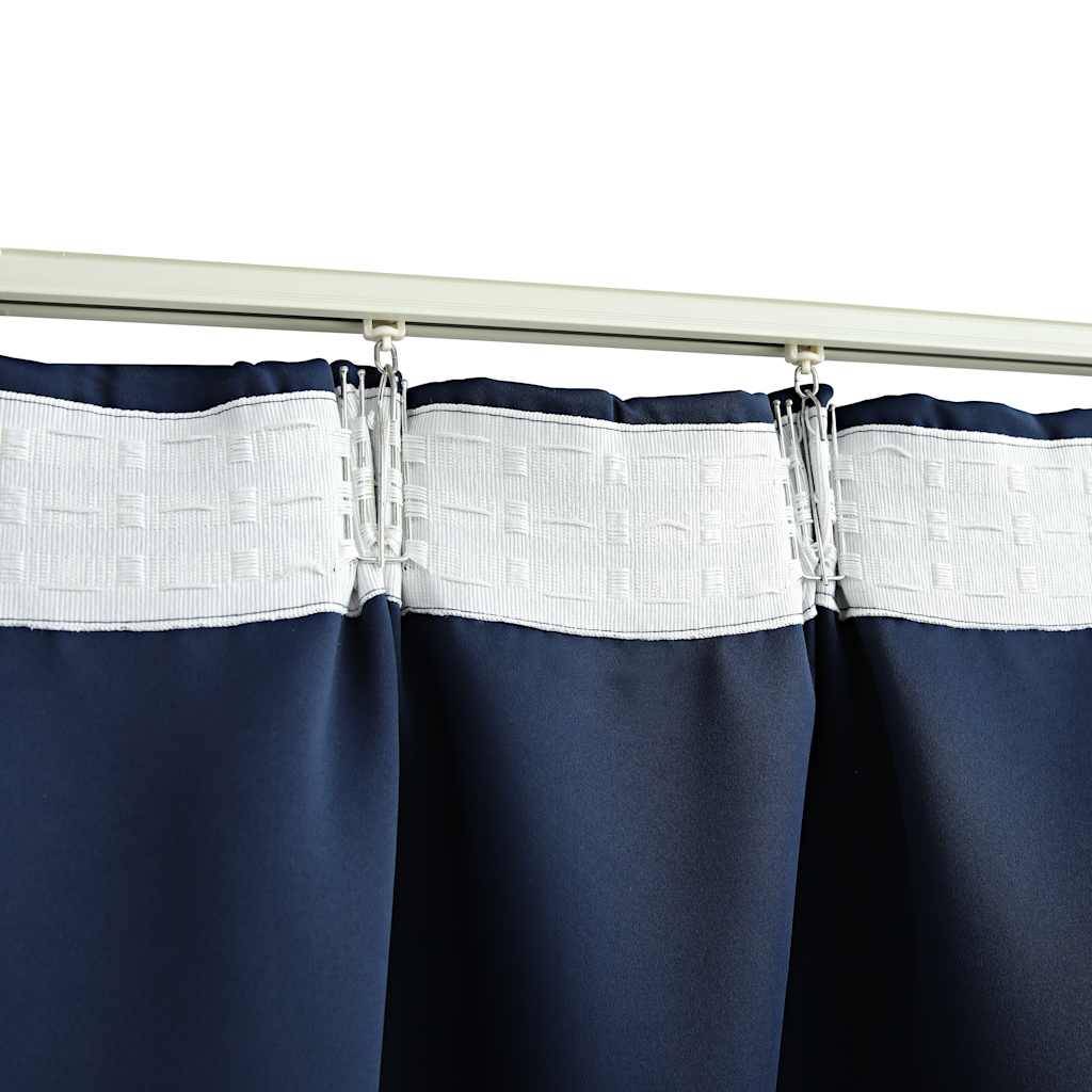 vidaXL Verdunkelungsvorhänge mit Haken 2 Stk. Blau 140x225cm