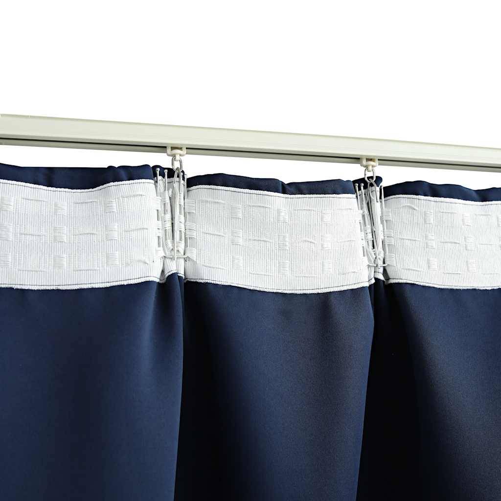 vidaXL Verdunkelungsvorhänge mit Haken 2 Stk. Blau 140x245cm