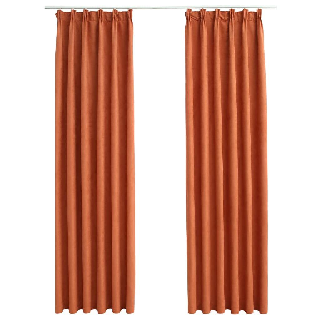 vidaXL Verdunkelungsvorhänge mit Haken 2 Stk. Rostbraun 140x225 cm