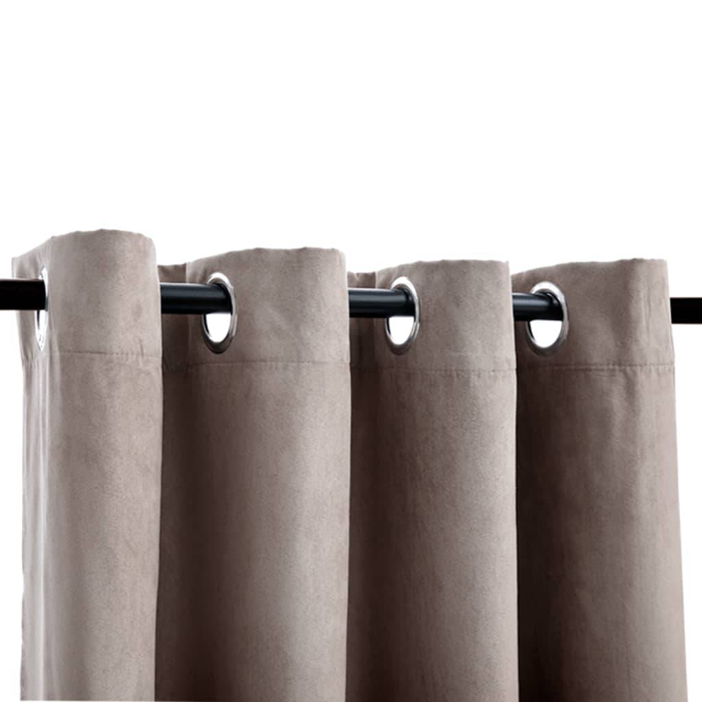 vidaXL Verdunkelungsvorhänge mit Metallösen 2 Stk. Taupe 140x175 cm