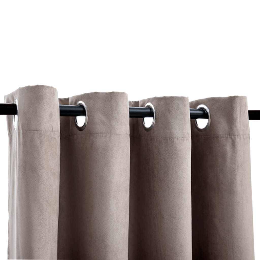vidaXL Verdunkelungsvorhänge mit Metallösen 2 Stk. Taupe 140x245 cm