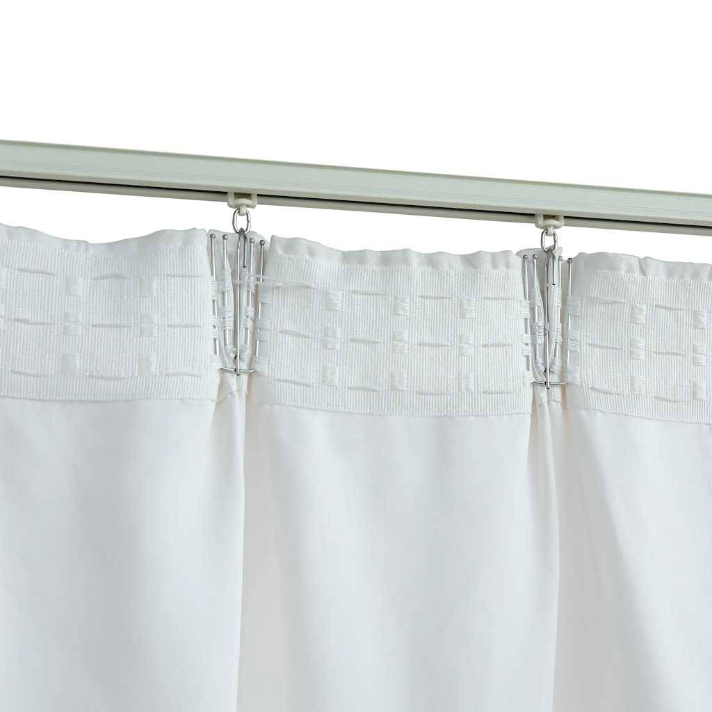 vidaXL Verdunkelungsvorhänge mit Haken 2 Stk. Grauweiß 140x175 cm