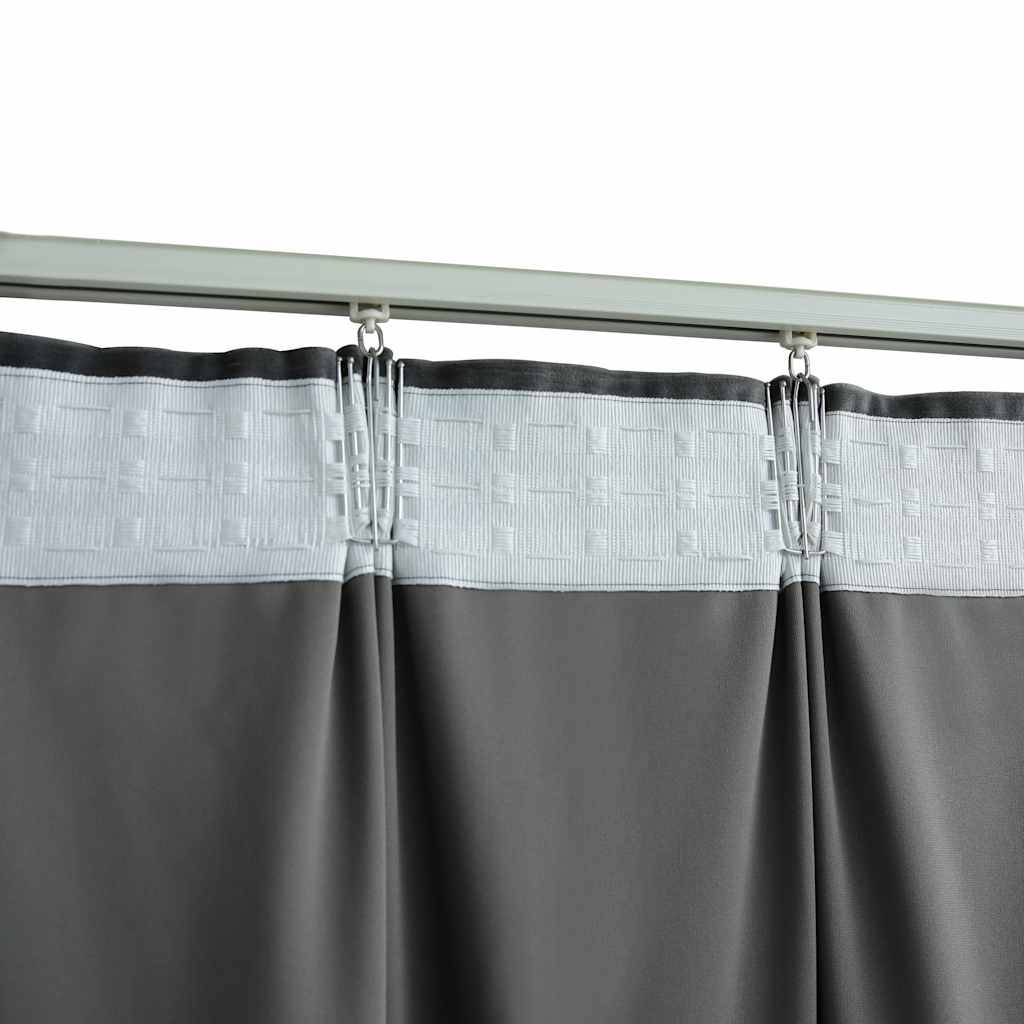 vidaXL Verdunkelungsvorhang mit Haken Samt Anthrazit 290 x 245 cm