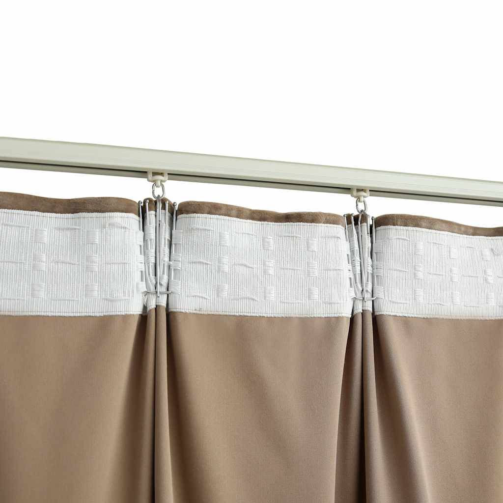 vidaXL Verdunkelungsvorhänge mit Haken 2 Stk. Samt Beige 140x175cm