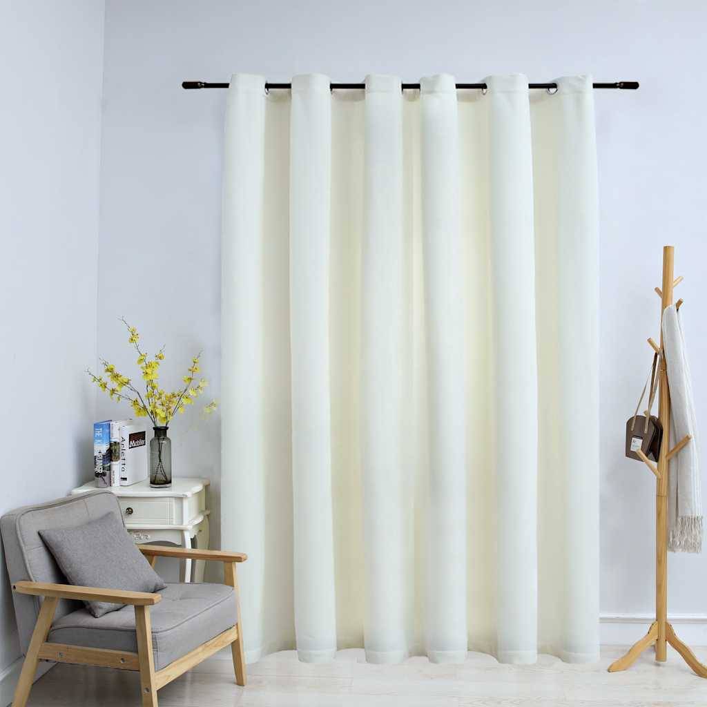 vidaXL Verdunkelungsvorhang mit Metallösen Samt Creme 290 x 245 cm