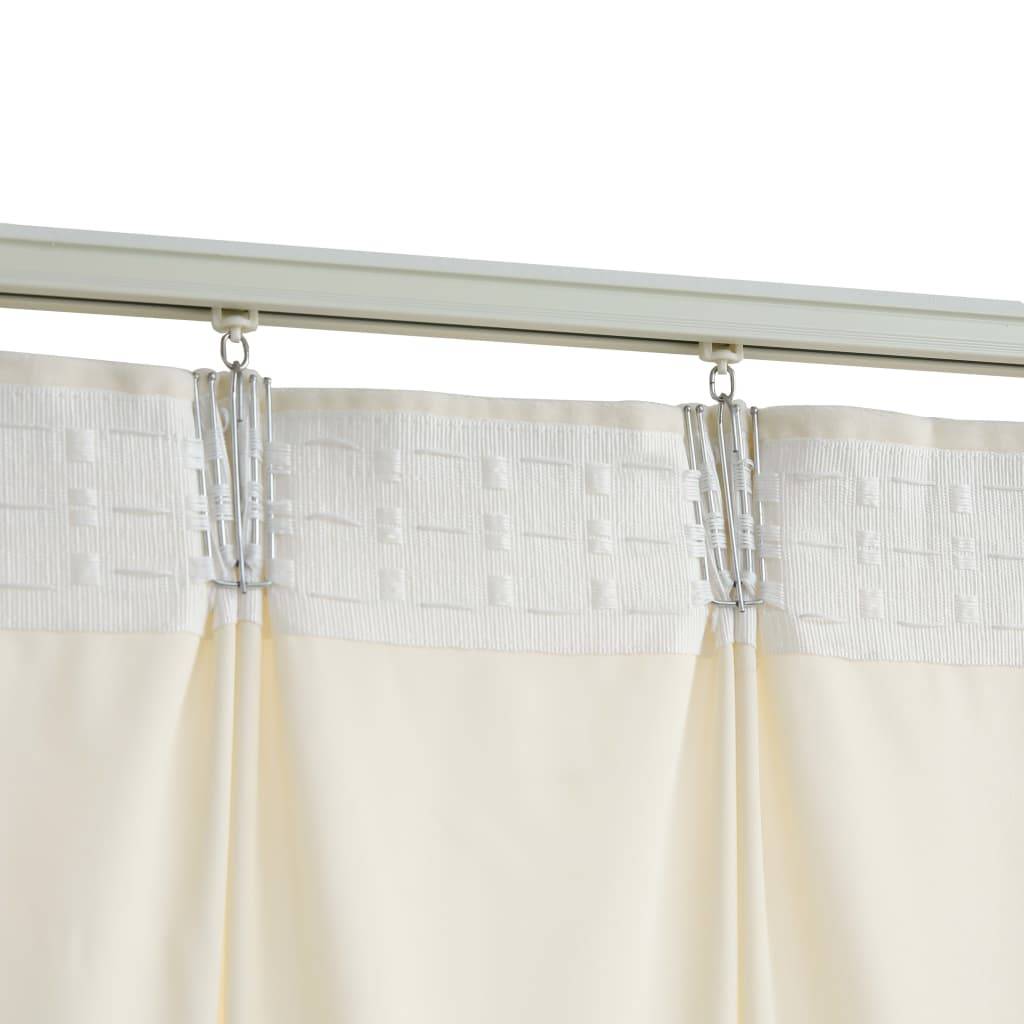 vidaXL Verdunkelungsvorhänge mit Haken 2 Stk. Samt Creme 140x175cm