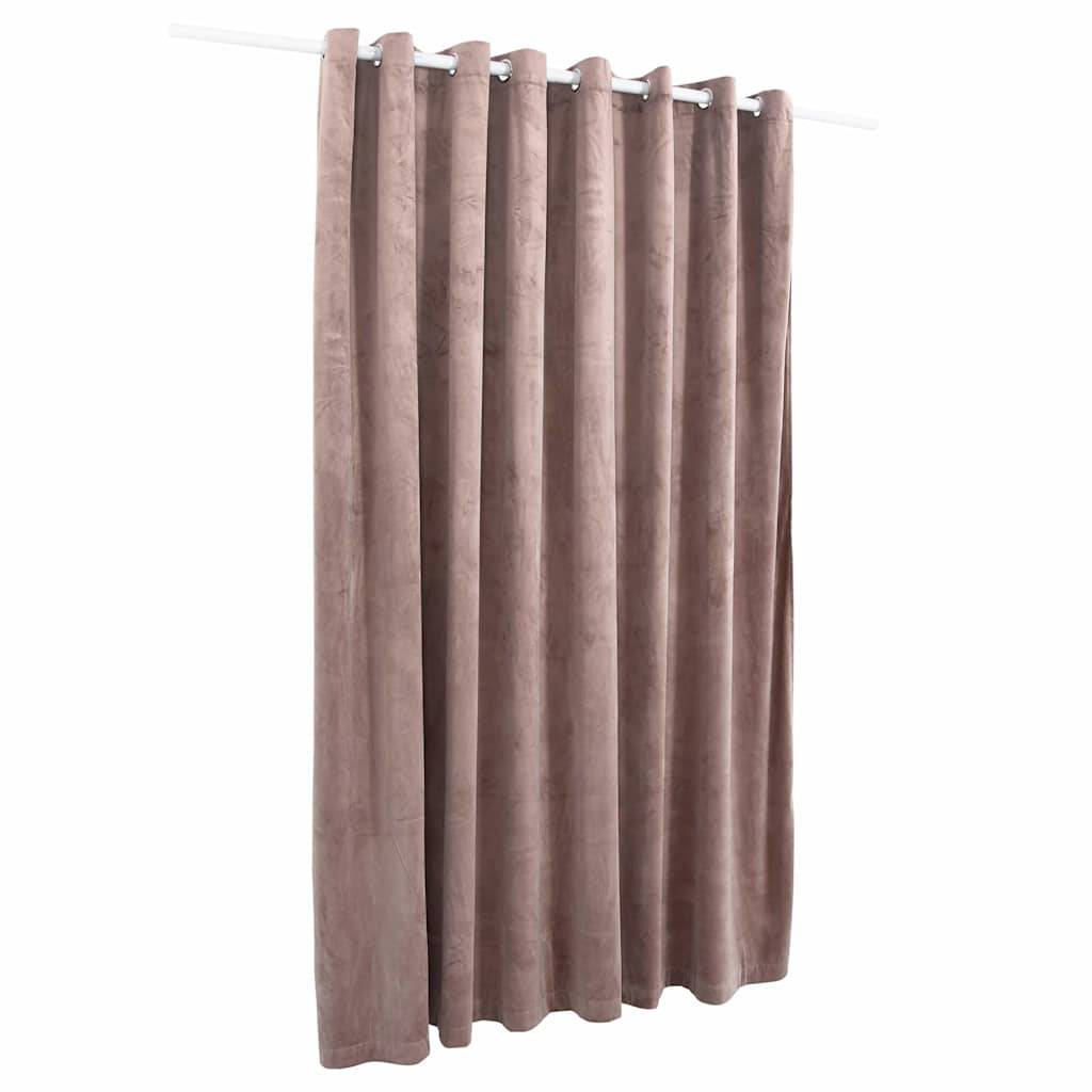 vidaXL Verdunkelungsvorhang mit Metallösen Samt Antik-Rosa 290x245 cm