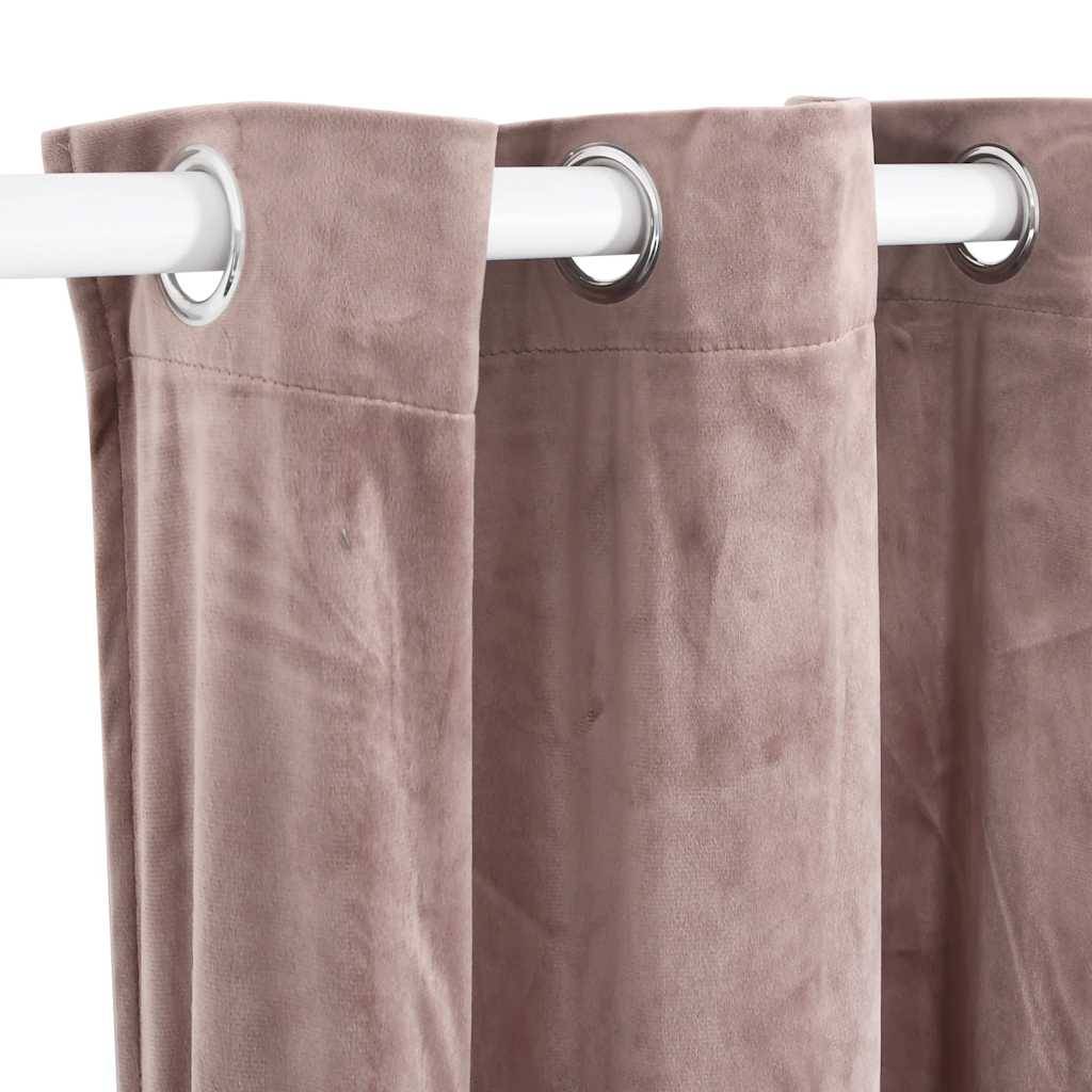 vidaXL Verdunkelungsvorhang mit Metallösen Samt Antik-Rosa 290x245 cm