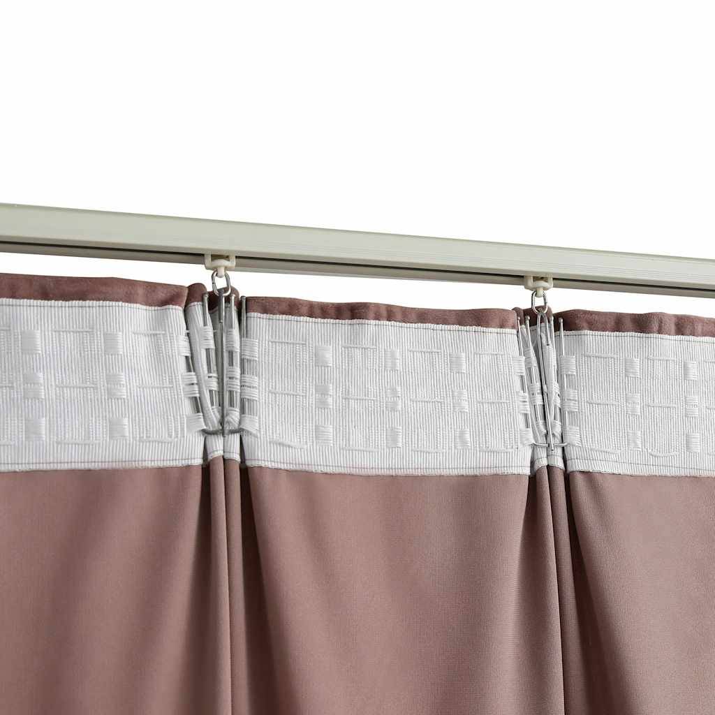 vidaXL Verdunkelungsvorhänge Haken 2 Stk. Samt Antik-Rosa 140x175cm