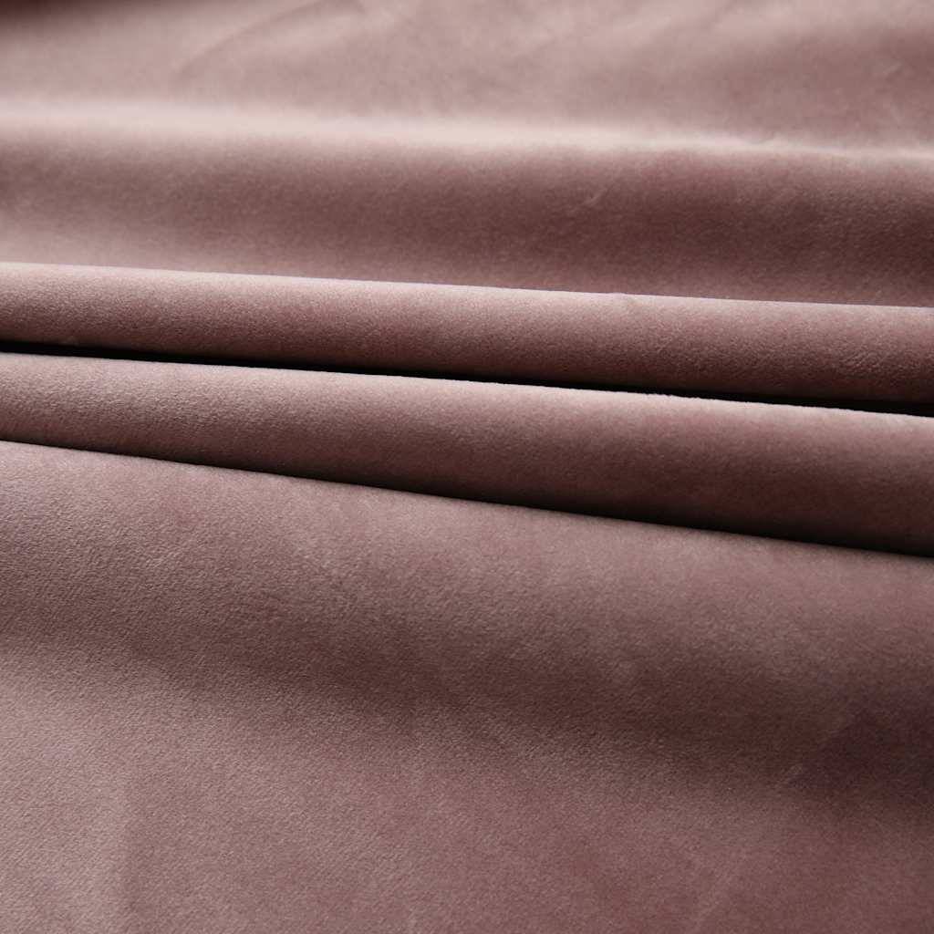 vidaXL Verdunkelungsvorhänge Haken 2 Stk. Samt Antik-Rosa 140x175cm