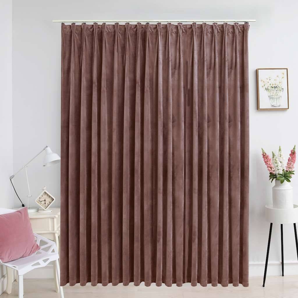 vidaXL Verdunkelungsvorhang mit Haken Samt Antik-Rosa 290 x 245 cm