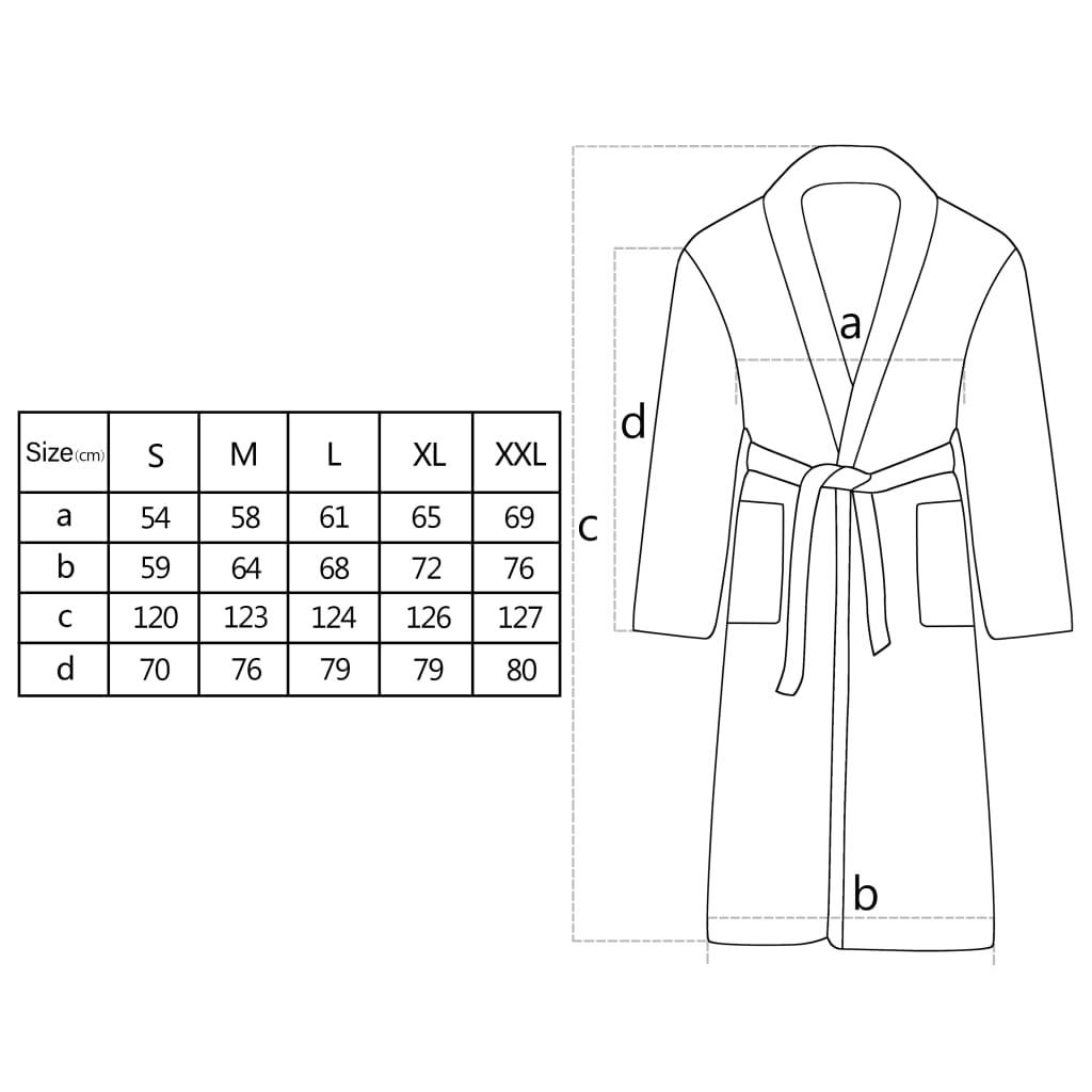 vidaXL Frottee-Bademantel Unisex 100 % Baumwolle Schwarz L