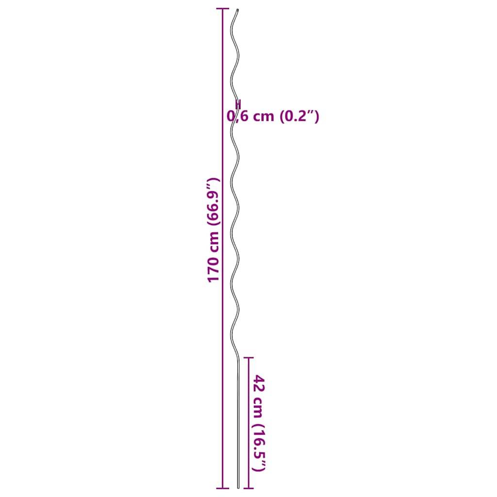 vidaXL Tomaten-Spiralstäbe 50 Stk. 170 cm Verzinkter Stahl