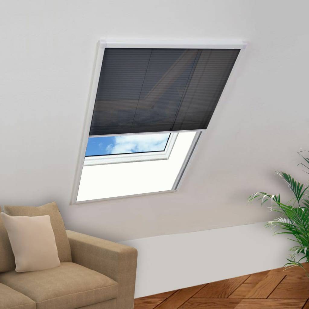 vidaXL Insektenschutz-Plissee für Fenster Aluminium 80 x 120 cm