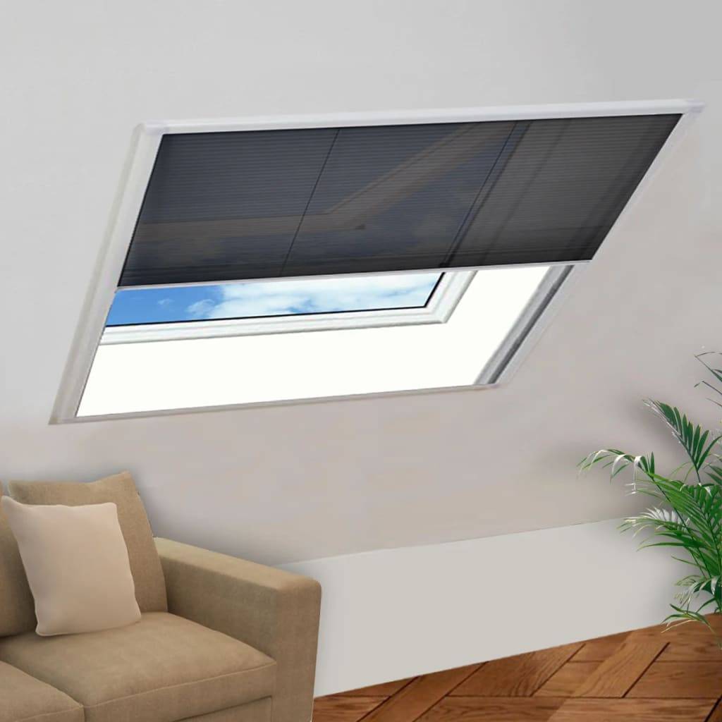 vidaXL Insektenschutz-Plissee für Fenster Aluminium 120x120 cm