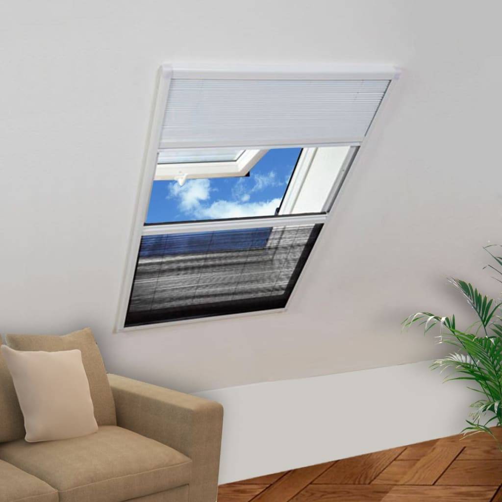vidaXL Insektenschutz-Plissee für Fenster Jalousie Aluminium 80x100 cm