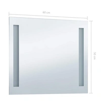 vidaXL Badezimmer-Wandspiegel mit LEDs 60x50 cm vidaXL Badezimmer-Wandspiegel mit LEDs 60x50 cm