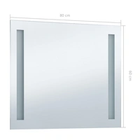 vidaXL Badezimmer-Wandspiegel mit LEDs 80x60 cm vidaXL Badezimmer-Wandspiegel mit LEDs 80x60 cm